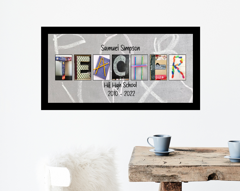 Personalized Teacher 10x20 Framed Print, Best Teacher Gift, Teacher Appreciation
