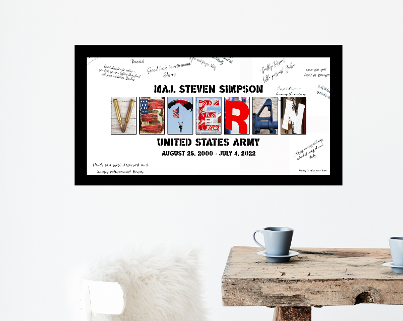 American Military Veteran Personalized Sign or Signature Board, Veterans Day Gift