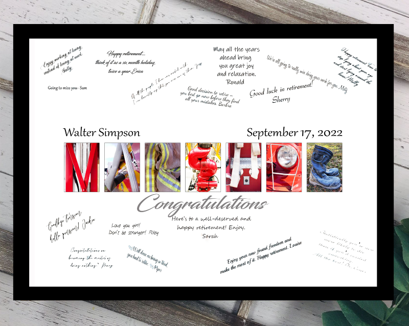 Fire Marshal Custom Guest Book Alternative, Retirement, New Job, Promotion Gift