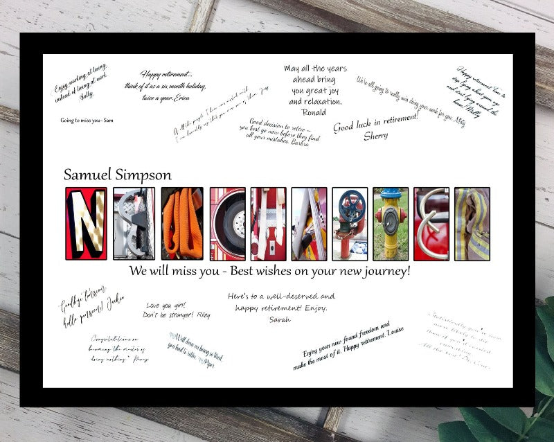 Firefighter New Chapter Personalized Guest Book Alternative, Retirement Party, New Job