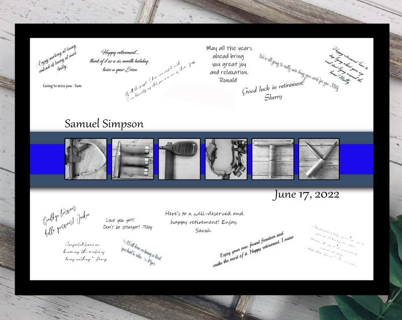 Police Deputy Officer Personalized Guest Book Alternative, Thin Blue Lines