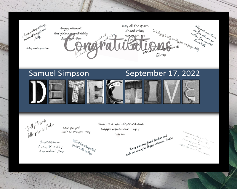 Police Detective Custom Guest Book Alternative, Law Enforcement Thin Blue Line
