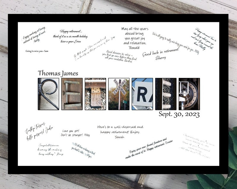 Railroader Retirement Party Guest Book Alternative, Retired Train Signature Board