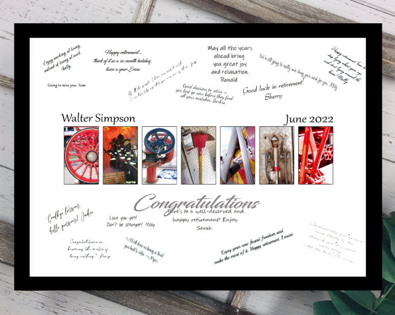 Firefighter Captain Custom Guest Book Alternative, Retirement, Promotion Gift