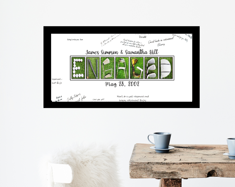 Golfing Couples Engaged Guest Book Alternative, Engagement Photo Prop Idea