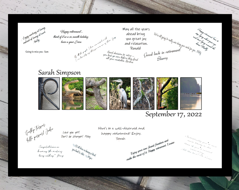 Retired Lake Themed Personalized Guest Book Alternative, Retirement Party Guest Sign In