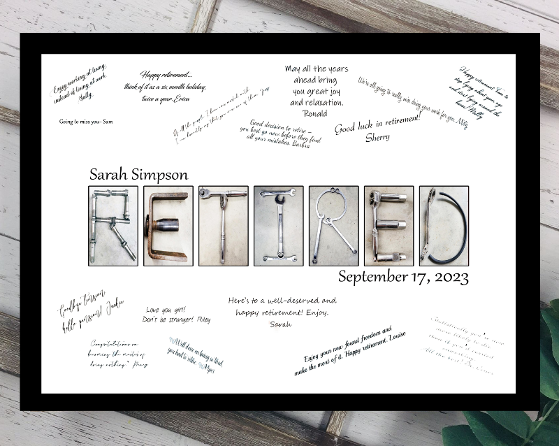 Mechanic Tools Letter Art Retirement Guest Book Alternative