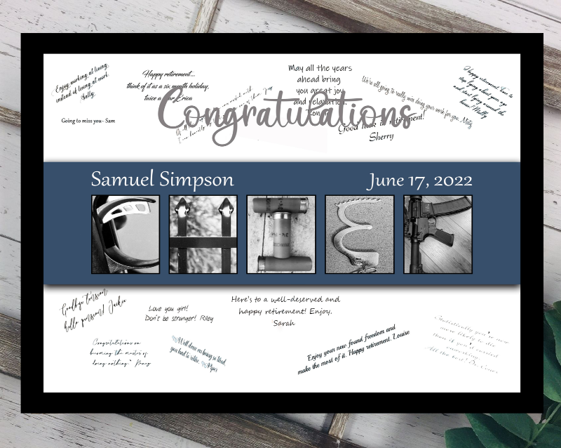 Police Chief Officer Custom Guest Book Alternative, Thin Blue Line, Law Enforcement