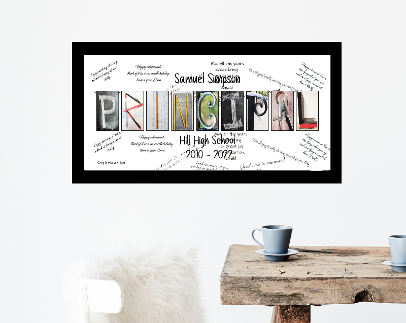 Principal Custom Alphabet Photography Sign or Signature Board