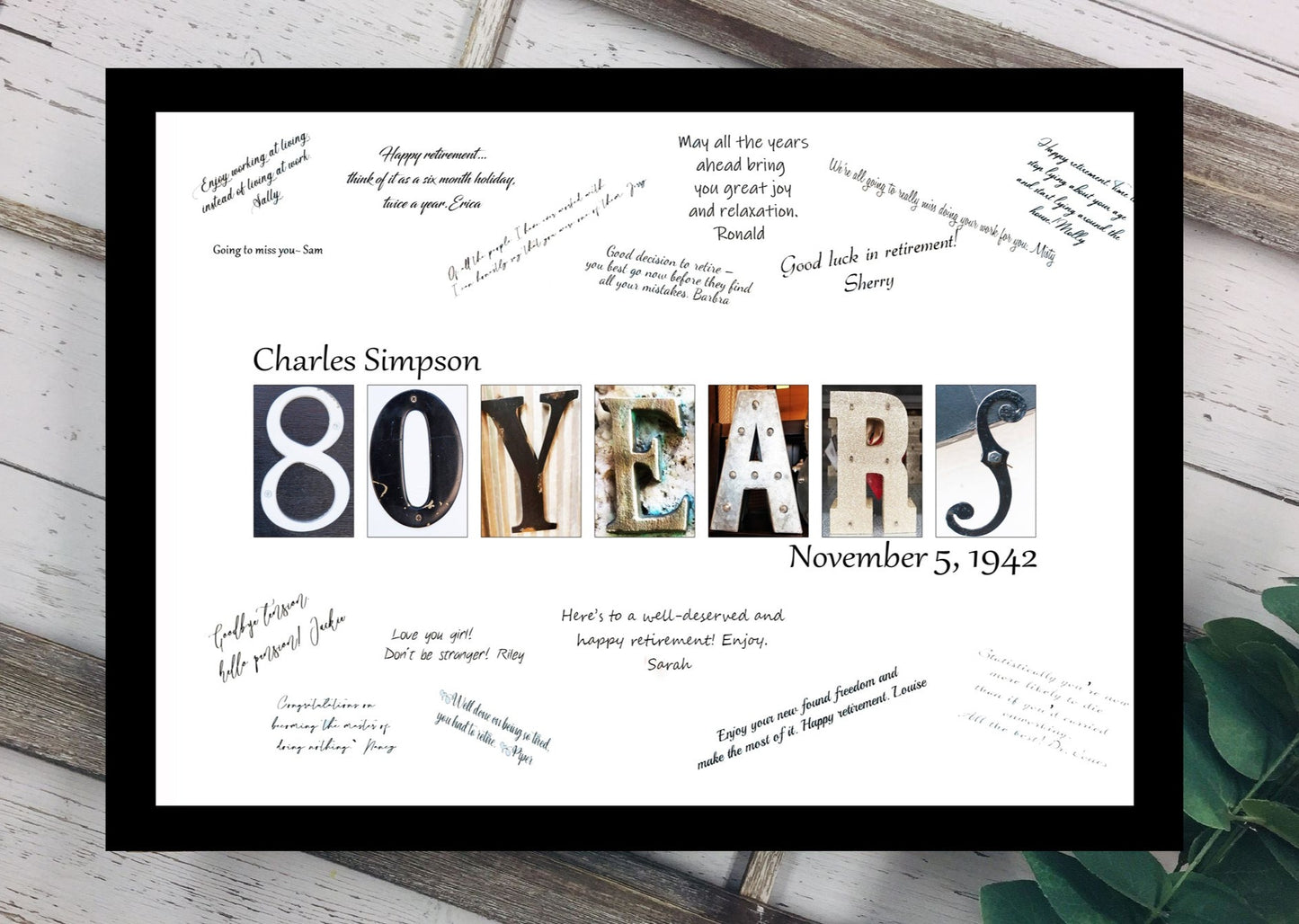 80 Years Birthday Party Guest Book Alternative, 80th Party Welcome Table Guest Sign In
