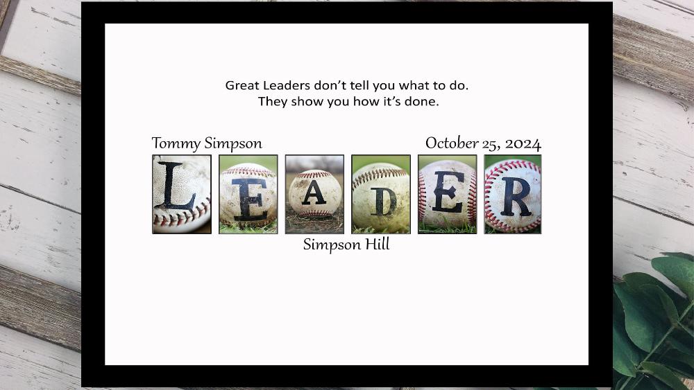 Baseball Leader Personalized Signature Board, Boss Appreciation Gift For Coworker, Boss's Day