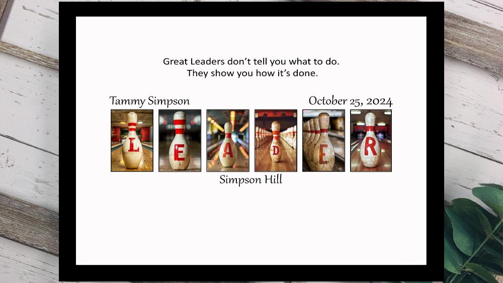 Bowling Pin Leader Personalized Signature Board, Boss Appreciation Gift From Team