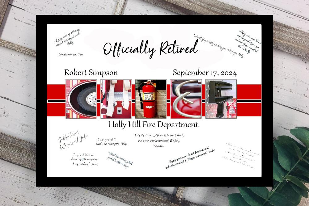 Firefighter Chief Thin Red Line Unique Signature Board, Firefighter Gift For Men