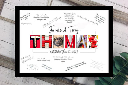 Firefighter Personalized Party Guest Book Alternative, Letter Photography Name Art