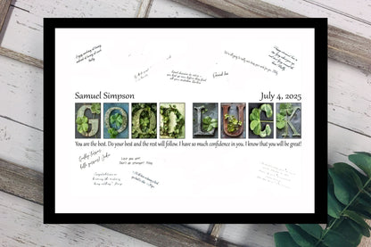 Good Luck Clovers Signature Guest Book, Leaving Farewell Coworker Gift for Coworker