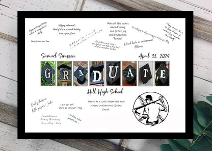 Baseball Player High School or College Graduation Party Alternative Guest Book