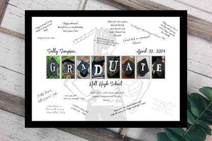 Volleyball Player Graduate Alternative Guest Book, Graduation Party Guest Sign In