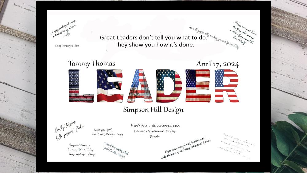 American Flag Leader Personalized Boss Appreciation Gift For Coworker, Boss's Day Card Idea