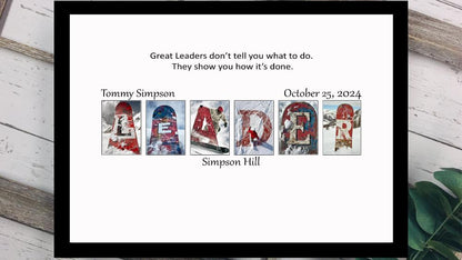 Snowboarding Leader Personalized Signature Board, Boss Appreciation Gift For Coworker, Boss's Day