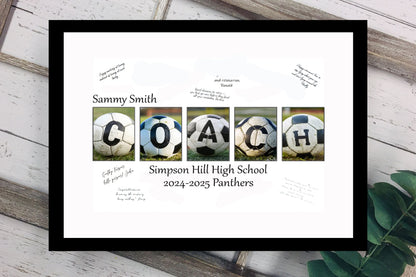 Soccer Coach Personalized End of Season Team Gift, Thank You Card Alternative