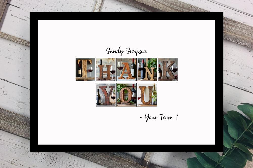 Wine Rustic Thank You Card Alternative, Thank You From Team