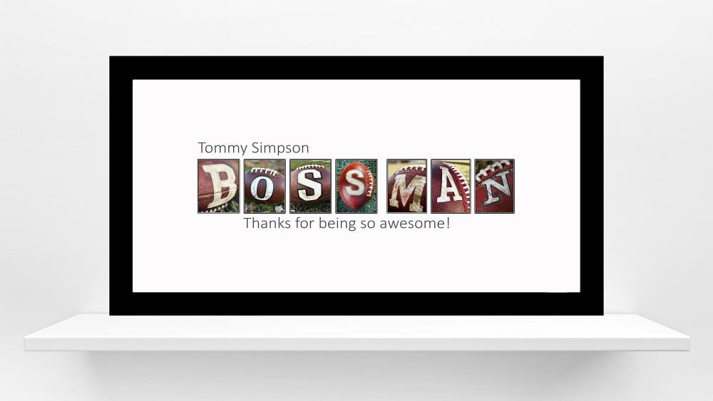 Boss Man American Football Personalized Card Alternative, Boss Appreciation Day Gift