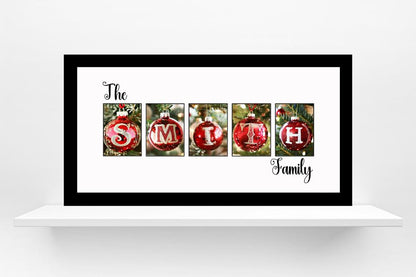 Christmas Ornament Personalized Name Gift, Holiday Name Letter Art