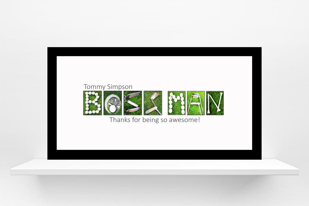 Boss Man Golf personalized card alternative, Boss Appreciation Day Golf gift for men