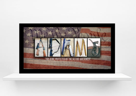 American Flag We The People Guns & Ammo Personalized Sign