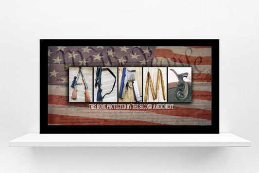 American Flag We The People Guns & Ammo Personalized Sign