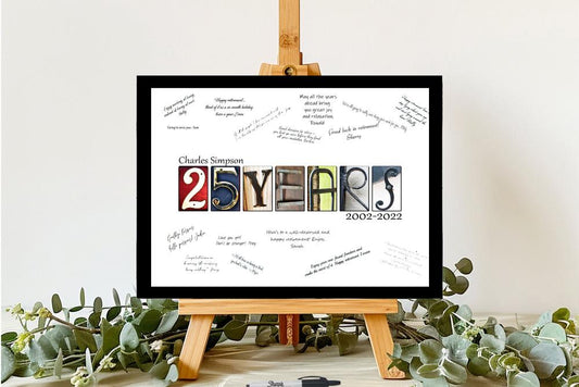 25 Years Birthday Party Guest Book Alternative, 25Year Anniversary Party Sign In