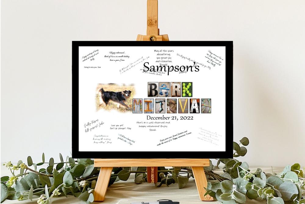 Pet Bark Mitzvah Custom Photograph Guest Book Alternative, Dog Bar Mitzvah Decorations