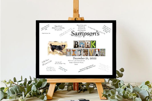 Pet Bark Mitzvah Custom Photograph Guest Book Alternative, Dog Bar Mitzvah Decorations