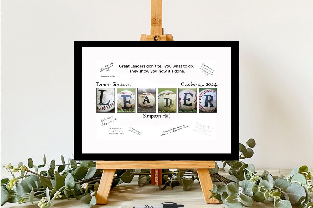 Baseball Leader Personalized Signature Board, Boss Appreciation Gift For Coworker, Boss's Day