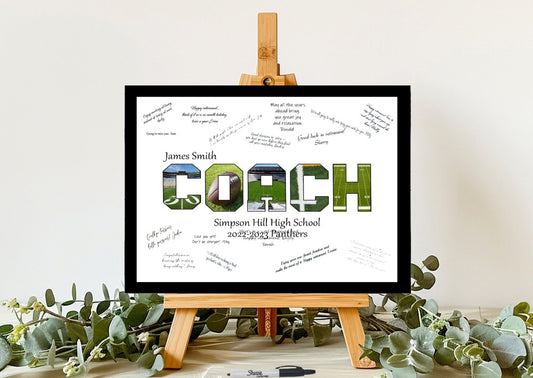 American Football Coach Thank You End Of Season Personalized Team Signing Gift