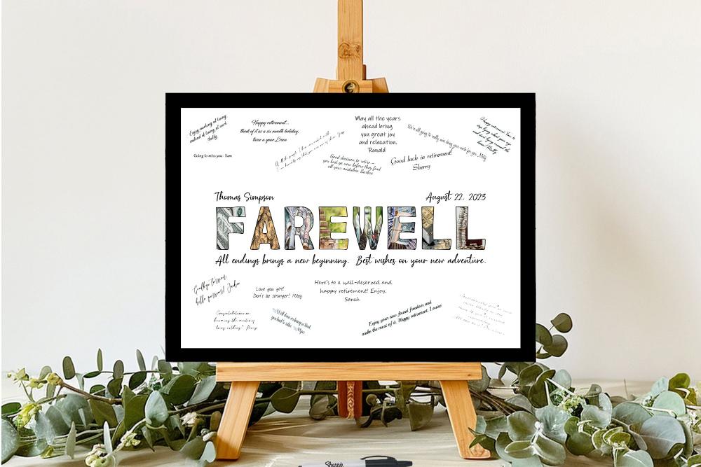 Farewell Money Themed Personalized Coworker Guest Book Alternative