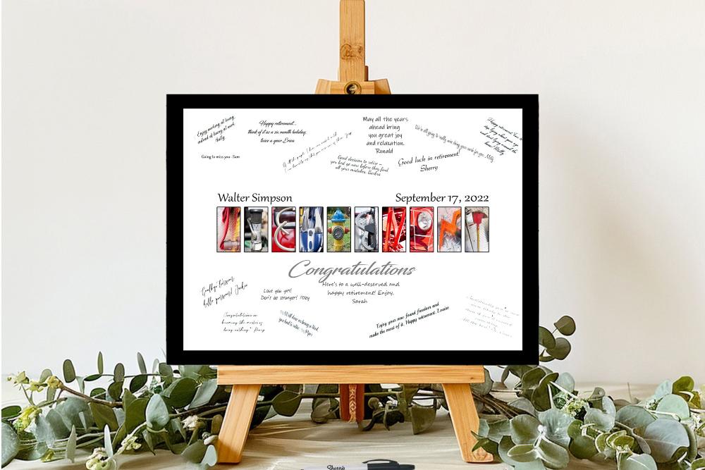 Firefighter Lieutenant Custom Retirement Guest Book Alternative, Promotion Gift