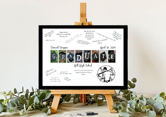 Baseball Player High School or College Graduation Party Alternative Guest Book