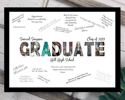 Graduation Party Guest Book Alternative, Gift For Graduate, High School or College Graduation