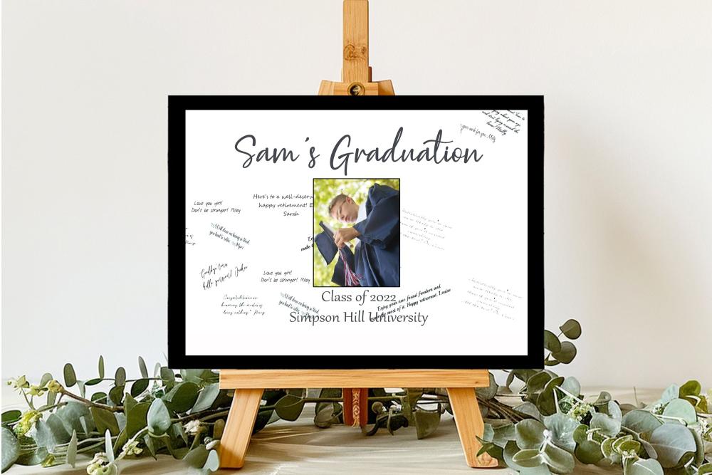 Graduation personalized photo guest book alternative