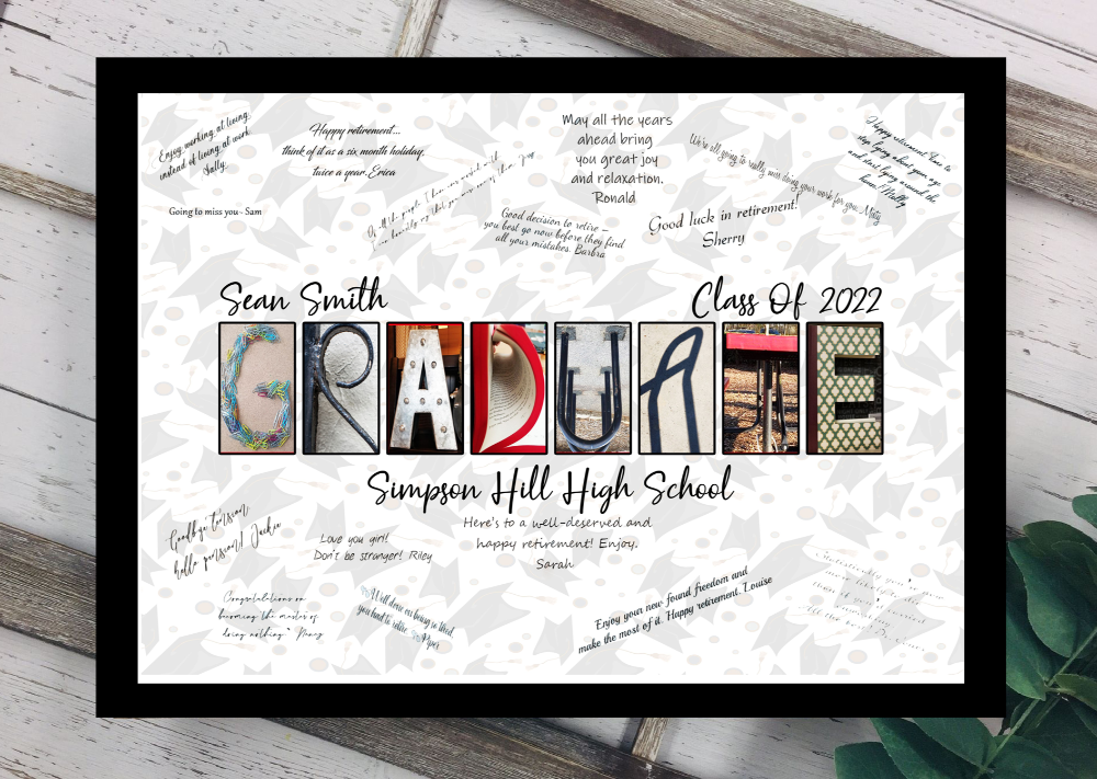 Graduation Party Guest Book Alternative, Gift For Graduate, Personalized Graduation Framed Print