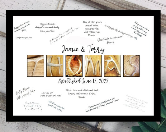 Hunting Personalized Alternative Signature Guest Book, Deer Antler Print, Wedding or Anniversary