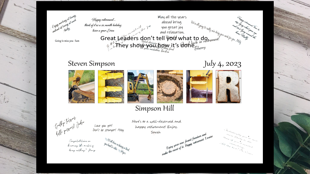 Construction Leader Personalized Coworker Signature Board, Gift For Coworker