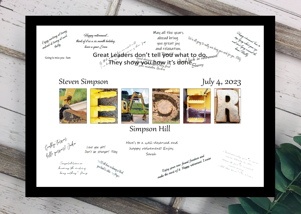 Construction Leader Personalized Coworker Signature Board, Gift For Coworker