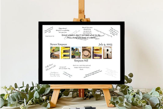 Construction Leader Personalized Coworker Signature Board, Gift For Coworker