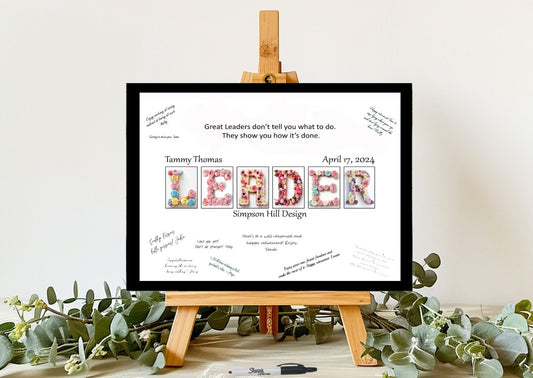 Cupcake Leader Personalized Gift For Boss, Goodbye Gift For Coworker, Signature Board