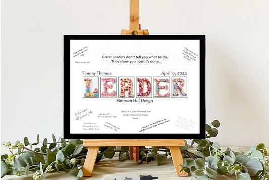 Cupcake Leader Personalized Gift For Boss, Goodbye Gift For Coworker, Signature Board