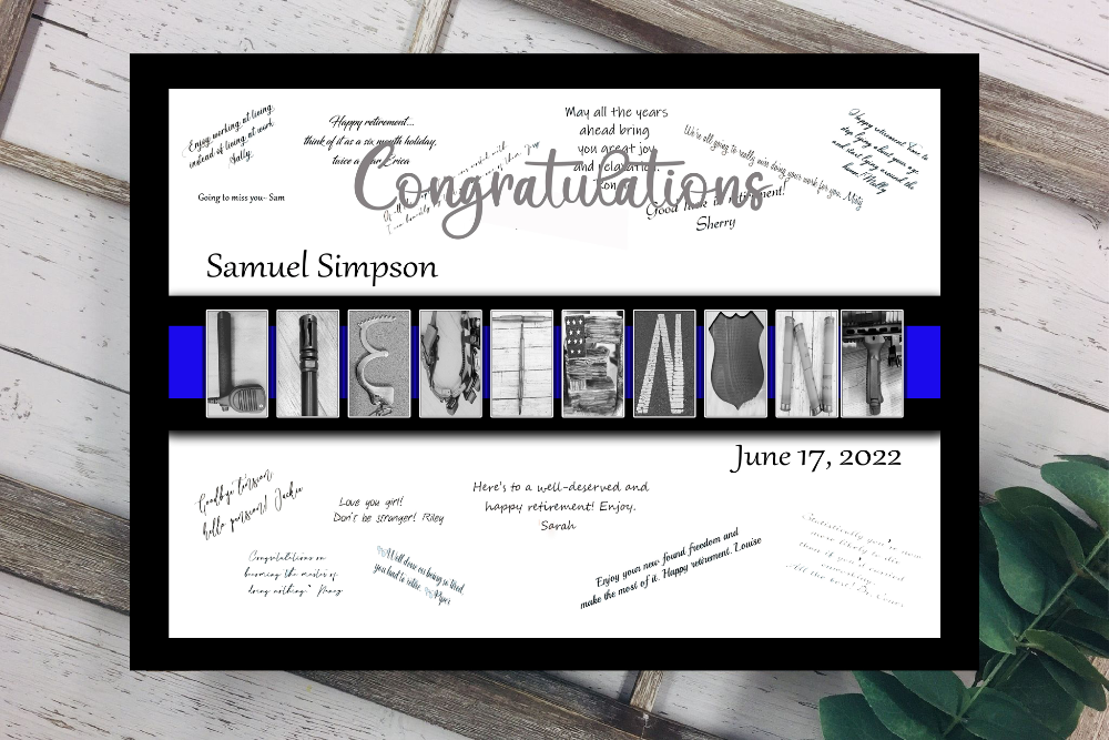 Police Lieutenant Officer Personalized Guest Book Alternative