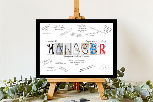 Medical Manager Personalized Guest Book Alternative, Gift For Nurse or Doctor