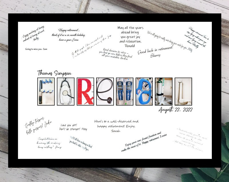Medical Themed Farewell Personalized Guest Book Alternative, Going Away Gift Nurse or Doctor
